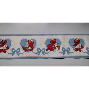 Lot Of 2 Sunworthy Wall Border - Sesame Street Elmo - 10 Yards